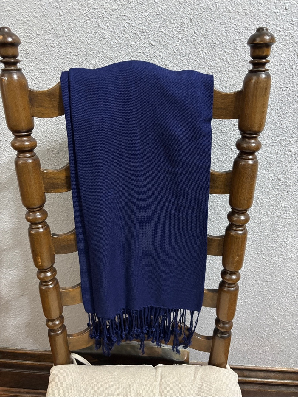 Bijoux Terner Deep Navy Blue Fringe Scarf